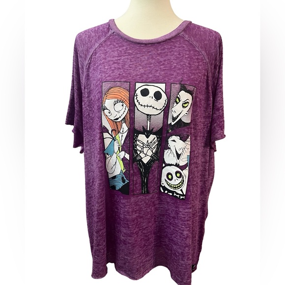 Nightmare Before Christmas Purple Graphic Womens 2X burnout t shirt - Picture 1 of 7